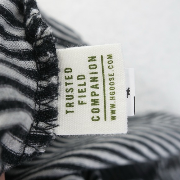H Goose Polo Shirt Mens Large Black Gray Striped Cotton Trusted Field‎ Companion - Picture 7 of 11